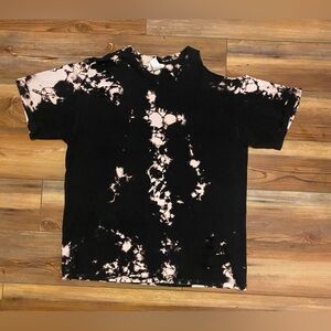 Women’s Juniors And the Why distressed TShirt size medium Bleached